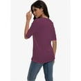 thumbnail image 2 of Women's Casual Half Sleeve T-Shirt - Relaxed Fit Basic Top, Soft Breathable, Everyday Wear (Size S-XXL), 2 of 6
