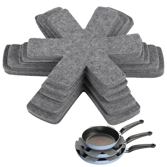 40 PCS Pot and Pan Protectors, 10 to 15 Inches 5 Sizes Felt Pot Dividers for Stacking, Grey Felt Divider Pads for Pots and Pans, Anti-Scratch Heat Insulation Felt Cookware Separators Kitchen Tools