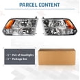 thumbnail image 5 of Chrome Quad Amber Headlights for 2009-2018 Dodge Ram 1500 2500 3500 Headlamps, 5 of 8