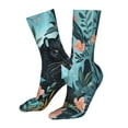 thumbnail image 5 of Xecao Black Panther Floral Illustration Print Fashion No Heel Casual Crew Socks Cushioned Breathable for Men Women - Moisture wicking,Not easy to fade Suitable for daily, 5 of 7