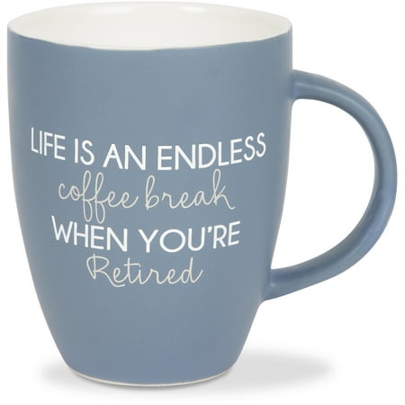 Pavilion - Life is an Endless Coffee Break When You're Retired Matte Blue Birthday Large 20 oz Coffee Cup Mug