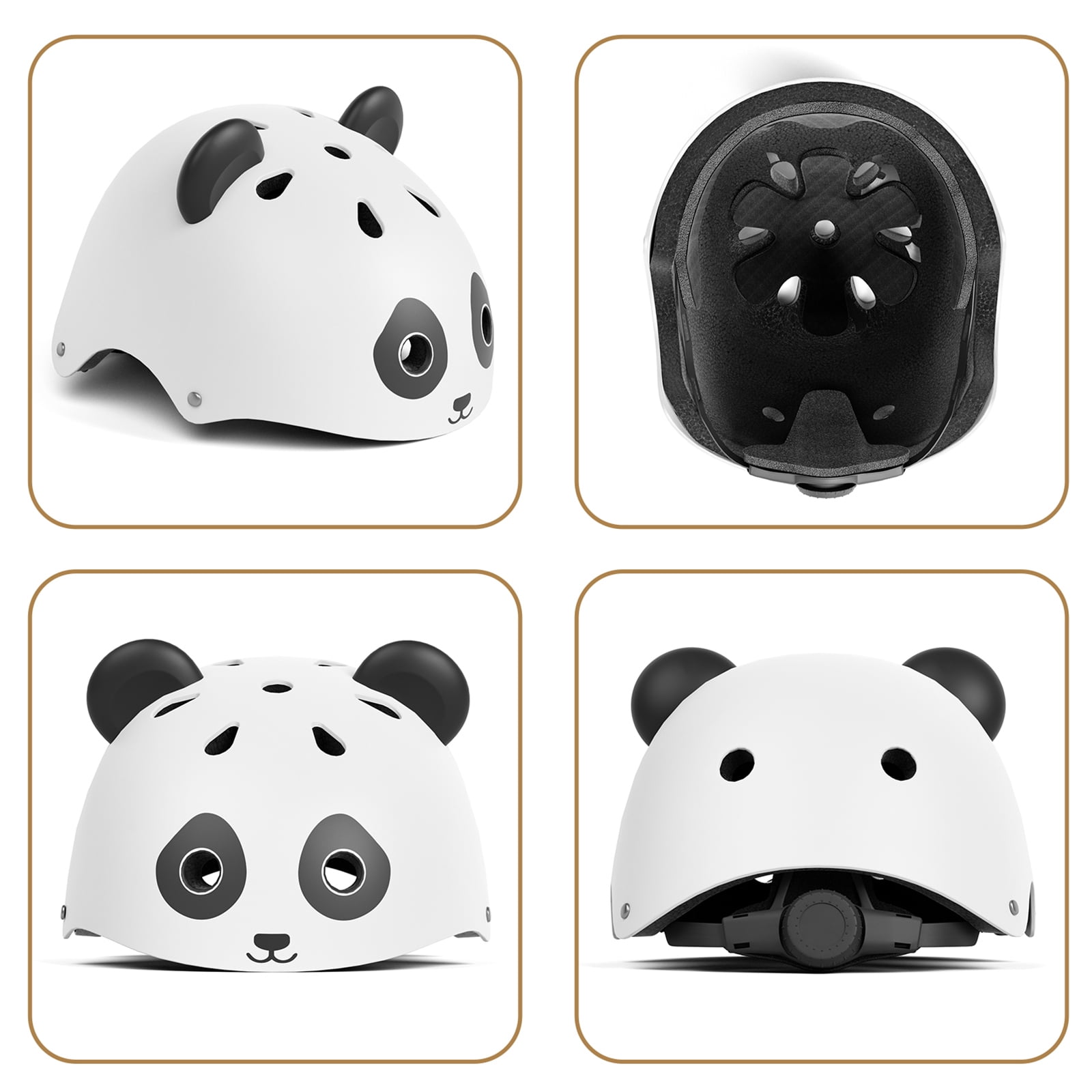 XJD Toddler Bike Helmet Age 1-5 Lightweight Children's Panda Helmet for Boys Girls, Multi-Sport Safety Helmet for Scooter Cycling Skating