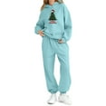 thumbnail image 4 of Christmas Kids Clothes Girls 2 Piece Sweatsuits Long Sleeve Hooded Sweatshirt and Sweatpants Tracksuits Fall Outfits 2-13 Years, 4 of 5