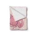thumbnail image 2 of Saying Soft Flannel Fleece Throw Blanket, Hand-written Morning Sunshine Text and Sleepy Pink Cat Print, Cozy Plush for Indoor and Outdoor Use, 50" x 70", Peach Violet, by Ambesonne, 2 of 6
