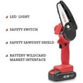 thumbnail image 2 of Mini Electric Chainsaw Cordless 4-inch, Portable Electric Chainsaw Cordless with Battery, Handheld Mini Chain Saw, for Wood Cutting Tree Trimming DIY Gardening Camping (Black, 2Battery), 2 of 7