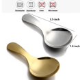 thumbnail image 3 of Dadamong Cucharas de mango corto, juego de 6 mini cucharas de sal de acero inoxidable para condimentos, postre, té, café, pastel, cuchara para agitar azúcar, cucharadita, 3,5 pulgadas (oro), 3 of 5