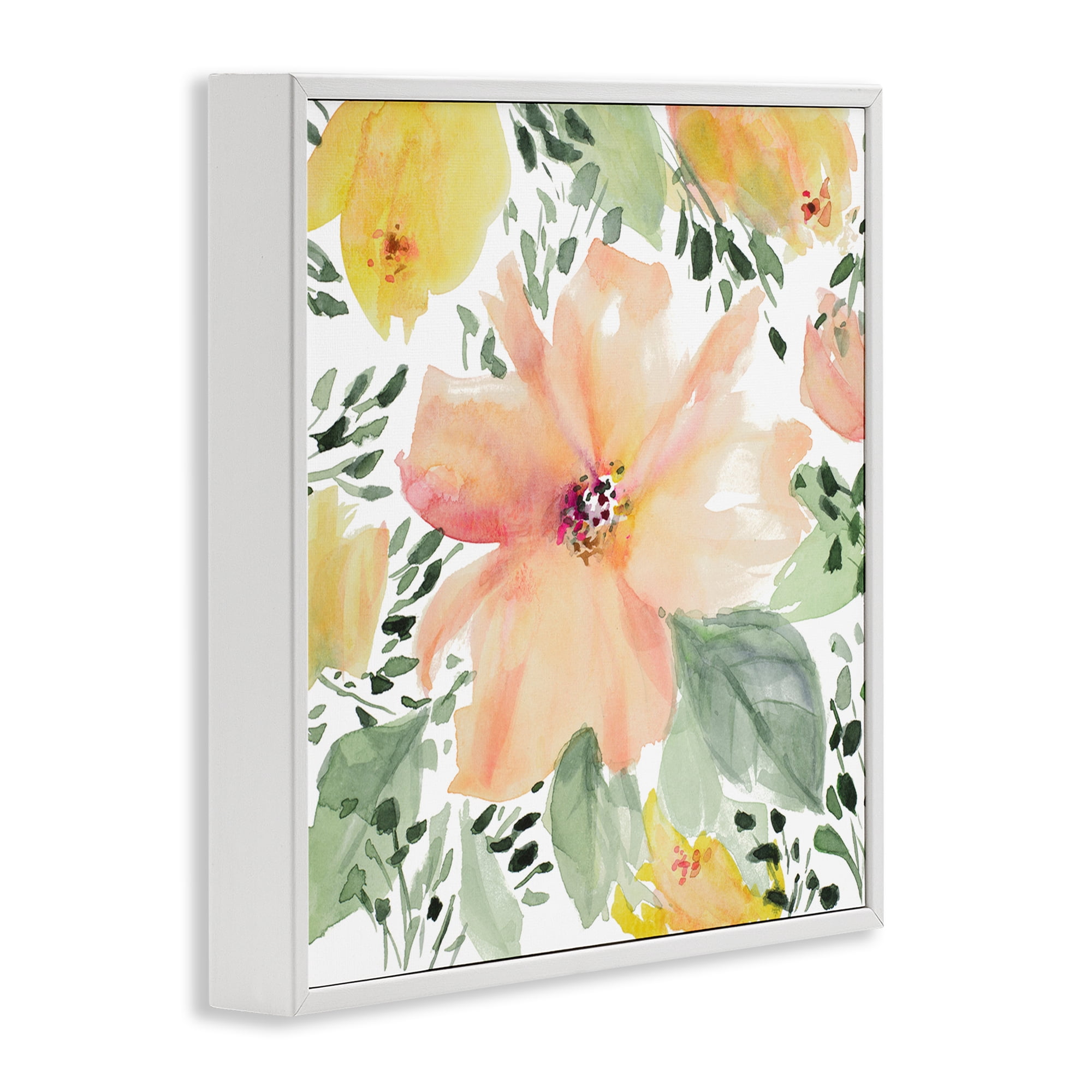 Stupell Industries Birds Eye Flowers Botanical & Floral Painting White Framed Art Print Wall Art, 12 x 12
