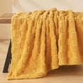 thumbnail image 5 of Super Soft Throw Blanket Mustard Yellow Premium Silky Flannel Fleece 3D Checkered Lightweight Bed Blanket All Season Use (Mustard Yellow Checkered, Throw(50"x70")), 5 of 6
