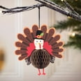 thumbnail image 5 of WHAMVOX 2pcs Coffee Turkey Honeycomb Ball Party Decoration Reusable Plastic Paper Decor for Thanksgiving, 5 of 8