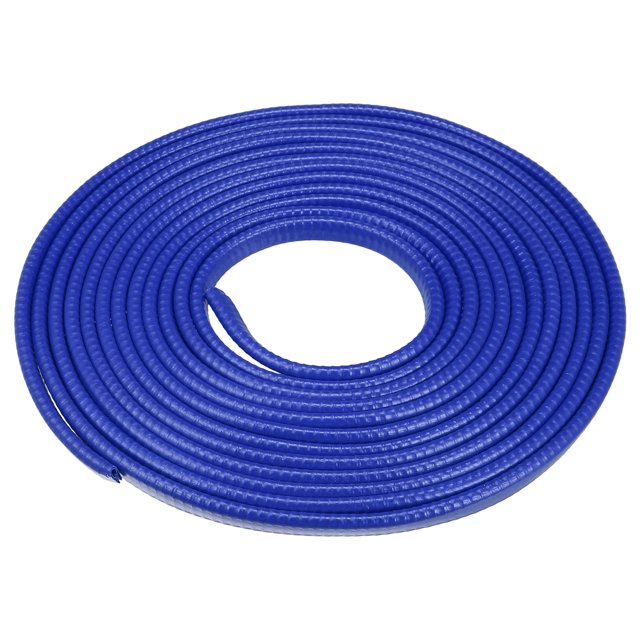 Protector de borde de puerta de coche de goma en forma de U de 20 pies, tira de sellado multifuncional, protección para coche, camión, ATV, barco, sin pegamento, azul