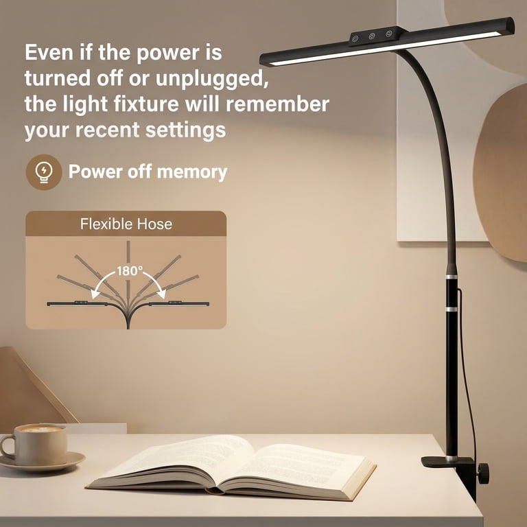 DAYBETTER LED Desk Lamp with Clamp and Adjustable Gooseneck photo 6