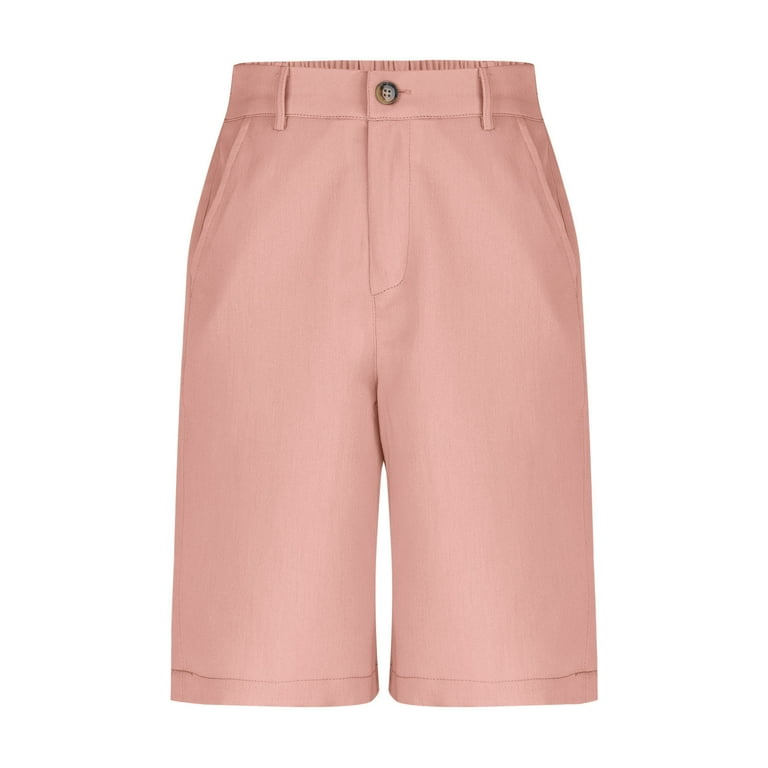 ZACPNCV Boys School Uniform Shorts Elastic Waist Knee Length