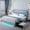 Gray, variant on SIBEDS King PU Leather LED Bed Frame with Adjustable Headboard, 2 Drawers, Smart RGB Lights with Music Sync, White
