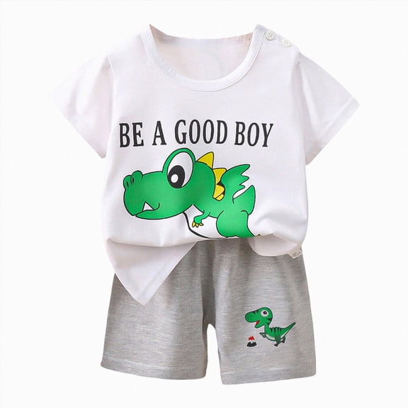 Xudanell Toddler Baby boy Clothes Patchwork Waffle Sweatshirt Pullover Top Pants boy Summer Outfit (Green,18-24 Months)