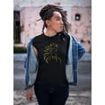 thumbnail image 2 of Smartprints Womens Graphic Tee Black - Golden Gradient Horse 100% Cotton Regular Fit, 2 of 4