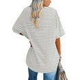 thumbnail image 2 of Langwyqu Womens Oversized Tees Half Sleeve Color Block Loose T Shirts, 2 of 3