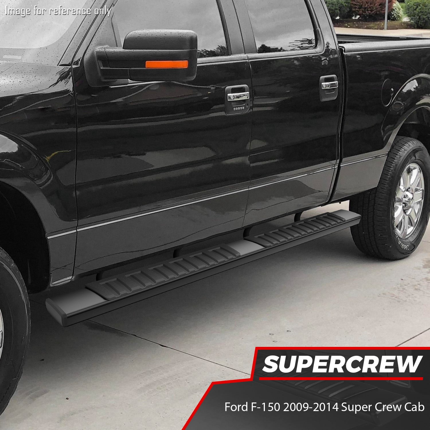 DNA Motoring For 09-14 Ford F150 Super Crew Cab Black 6" Side Step Nerf Bar Running Boards