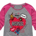 thumbnail image 3 of Marvel - Valentines Scribble - Girls Shirt Tail Raglan, 3 of 5