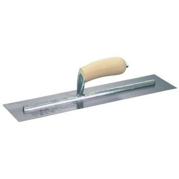 MARSHALLTOWN The Premier Line MXS81 18-Inch by 4-Inch Finishing Trowel with Curved Wood Handle