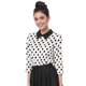 thumbnail image 1 of Disfraz de Halloween Allegra K Blusa Camisa Polka Dots Blanco M, 1 of 7