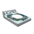 thumbnail image 2 of Ambesonne Christmas Fitted Sheet & Pillow Sham Set, New Years Ornament, Full, Multicolor, 2 of 2
