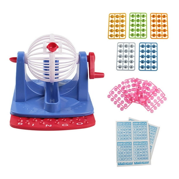 Juego de lotería de bingo tradicional, máquina de bingo, juego de bingo de juguete con jaula de bingo, número para festivales, juego de
