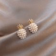 thumbnail image 5 of Faux Pearl Decor Pineapple Stud Earrings Elegant Jewelry Earrings Gift For Girls, 5 of 5