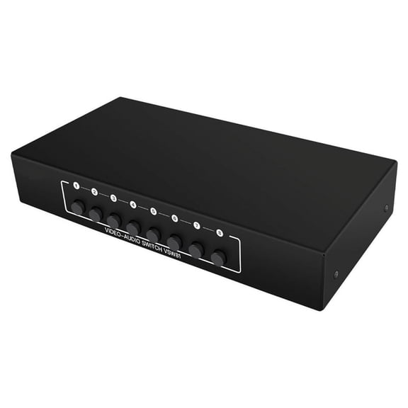 Out AV Switch Video L/R Audio Box 8-Port Composite Switch Splitter for DVD STB HDTV