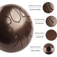thumbnail image 4 of Steel Tongue Drum Rain Chime, 8 Notes 6 inch Rain Drum for Outside When It Rains, Chakra Drum with Bag, Mallets, Finger Picks, Percussion Instrument for Meditation Yoga Education (Brown), 4 of 12