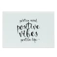 thumbnail image 1 of Positive Energy Cutting Board, Simple Monochromatic Illustration with Motivational Words, Decorative Tempered Glass Cutting and Serving Board, in 3 Sizes, by Ambesonne, 1 of 2