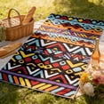 thumbnail image 5 of Boho Tribal Geometric Bath Towel, Oversized 63x31 Inch Soft Absorbent Polyester Bath Sheet for Bathroom, Beach, Travel, 5 of 6