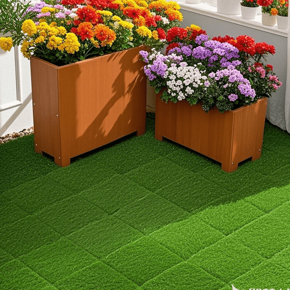 Interlocking Artificial Grass Tiles 36Pcs 12x12 Inches - Waterproof Outdoor Turf for Patio, Backyard, Pet Play Area & Kids - Quick-Snap Lock System - Durable Green Turf Floor