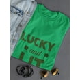 thumbnail image 3 of St Patrick's Day Lucky And Lit Women Kelly Green T-Shirt, Female x-Large, 3 of 4