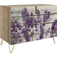 thumbnail image 3 of PixonSign Sideboard and Buffet Cabinet, 2 Doors Wood Storage Cabinet Console Table with Wood Panel Lavender Flowers for Kitchen, Bedroom, Dinning, Foyer, Office - 35" L x 18" W x 29" H, 3 of 5