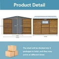 thumbnail image 3 of Fehomix 8x10 FT Outdoor Storage Shed, Metal and Wood Tool Shed with Wide Iron Doors & Windows, Weatherproof Garden Shed for Backyard, Lawn Mower & Large Equipment Storage, 3 of 8