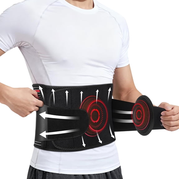 Umbilical Hernia Belt for Men and Women, Plus Size Abdominal Support Binder with 2 Unique Compression Pads Adjustable Abdominal Hernia Belt for Discomfort (L/XL)
