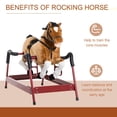 thumbnail image 4 of Durable Spring Rocking Horse with Realistic Sounds, Plush Ride-On Rocker with Steel Frame, Brown, 4 of 8