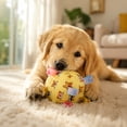 thumbnail image 2 of AuroraX Dog Toys for Small Dogs Balls Soft Dog Toy for Fetch Squeaky Interactive Colorful Durable Dog Toys for Outdoor Play Yellow National Dog Day International Cat Day, 2 of 7