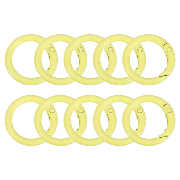 O Ring Clip, 10Pcs 25mm - Zinc Alloy Colorful Spring O Rings, Round Gate Clip Snap Clasp Hooks Trigger Buckles for Bag Purse Handbag Keychains DIY Accessory (Beige)
