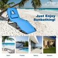 thumbnail image 4 of BLACK JAGUAR Outdoor Folding Beach Chaise Lounge Chair Adjustable Camping Recliner Blue, 4 of 9