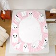 thumbnail image 5 of Homewish Pastel Kawaii Halloween Ghost Twin Sheets,Cute Face Print Bedding,3pcs,1 Fitted Sheet and 1 Pillowcase, 5 of 6