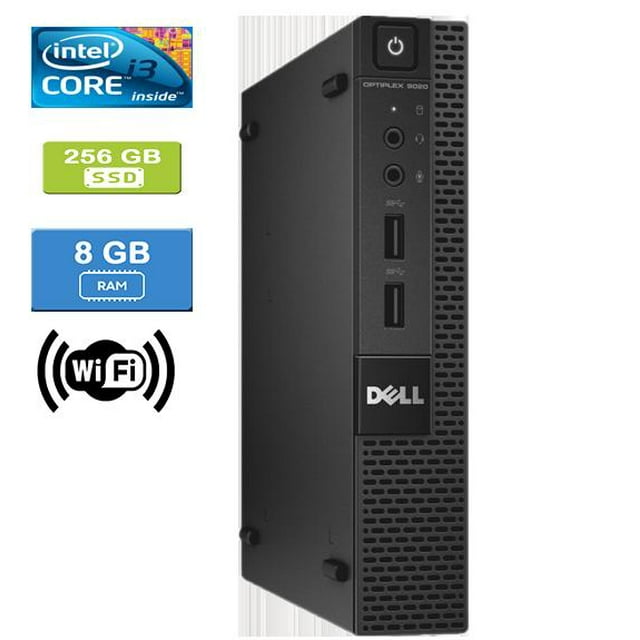Remis à Neuf : DELL 9020 MICRO Intel Core i3-4160T 3,10 GHz, 8 Go, 256 Go SSD, Win 10 Pro