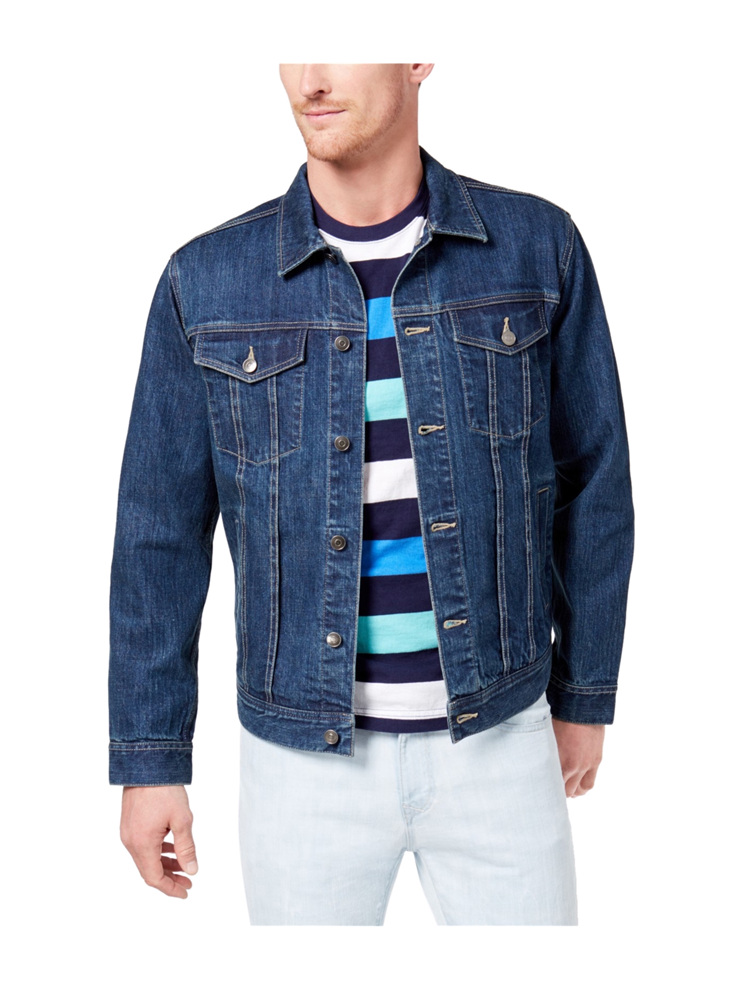 mens stretch jean jacket