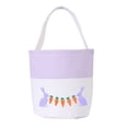 thumbnail image 2 of Easter Basket Easter Embroidered Bunny Egg Tote Basket - Purple Fabric Cute Bunny Embroidery Tote, Lightweight Basket for Egg Storage Gatherings & Easter Decor Celebrations, 1pc, 2 of 6