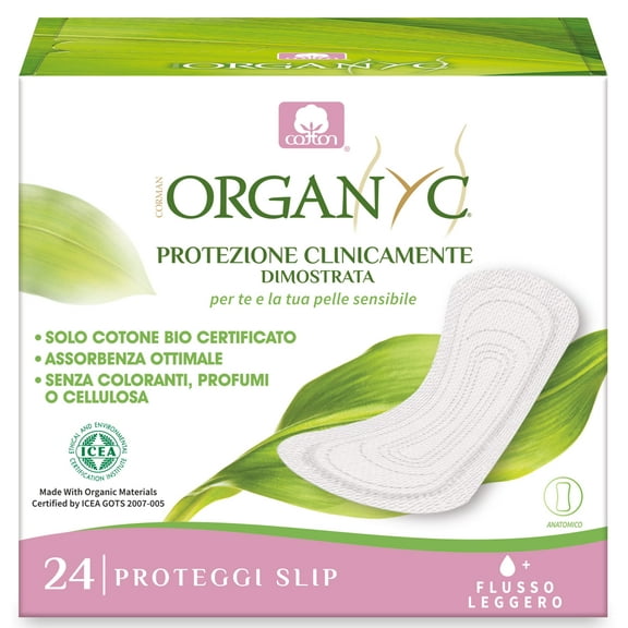 100% Certified Organic SE33 Cotton Everyday Panty Liner, Folded, Light Flow, 24 Count, 1-Pack