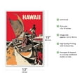 thumbnail image 2 of Hawaii - Outrigger Canoe Voyage - Vintage Hawaiian Travel Poster by Ray Lanterman c.1974 - Master Art Print (Unframed) 13in x 19in, 2 of 4