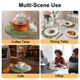 thumbnail image 2 of Sage Green Gold Round 15 Inch Placemats Set of 4, Aesthetics Flower Boho Watercolor Art HeatResistant Non Slip Place Mats for Dining Table, Wipeable Braided Kitchen Table Mats for Housewarming, 2 of 9