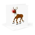 thumbnail image 5 of 3drose, Rudolph the Red Nosed Reindeer Cartoon, 6 Greeting Cards with Envelopes, 5 of 7