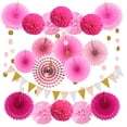 thumbnail image 1 of SUTENG Ensemble de 20 Décorations de Fête en Papier Fiesta Ensemble Coloré d'Éventail Suspendu en Papier Roue Ronde Disque pour Fournitures de Fête Fiesta Décoration Multicolore, 1 of 1