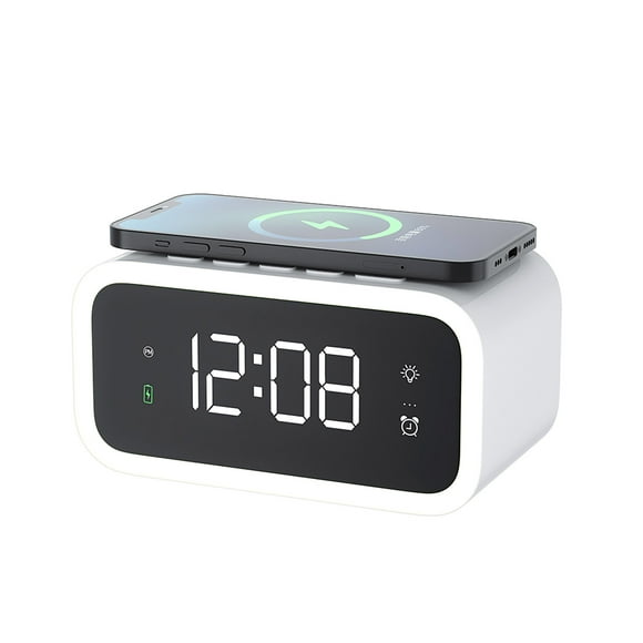 EGNMCR Wireless Charger Desktop Bedroom Mobile Phone Wireless Charger Smart Alarm Clock Bedside Night New 15W Wireless Charger Alarm clock